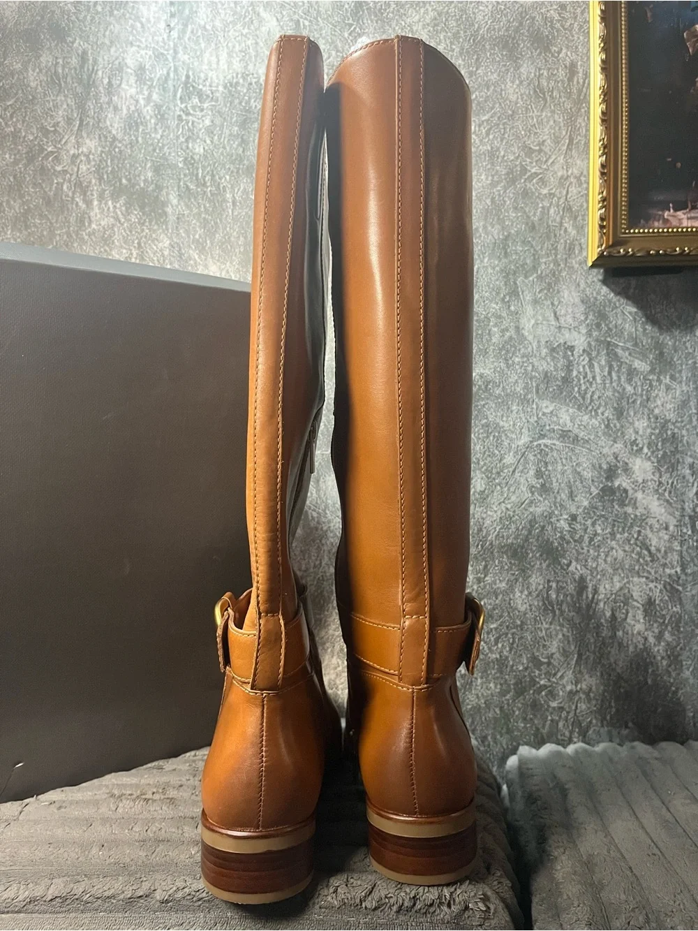Vince Camuto Cognac Tan Over-The-Knee Brushed Leather Boots new 8